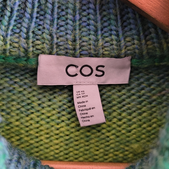 COS Green Ombre Striped Turtleneck Sweater - Picture 2 of 7